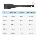 Fuumuui 5pcs Blue Hake Brushes Flat Watercolor Brushes - Image 5