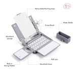 Fuumuui Portable Empty Watercolor Palette Set with 24 Half-Pans, Dual Buckets, Travel Brush, Carrying Bag & Paper Clip – Ideal for Outdoor and Studio Painting - Image 17