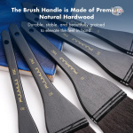Fuumuui 5pcs Blue Hake Brushes Flat Watercolor Brushes - Image 7